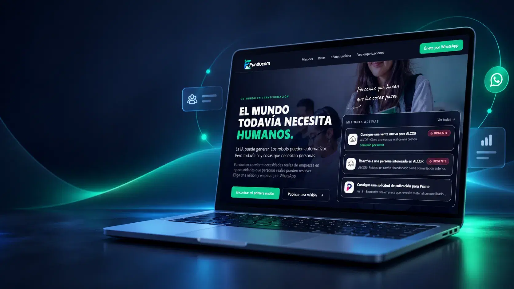 Estudiantes participando en misiones de Funducom