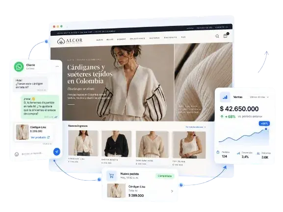 Tienda online conectada a WhatsApp, pedidos y ventas